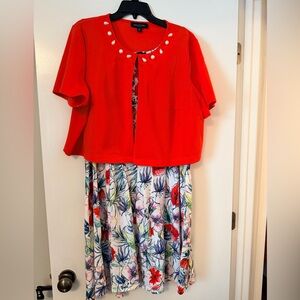 Perception ladies 2-piece floral dress and jacket, women’s 18W